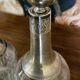 Pair of antique crystal and solid silver decanters.