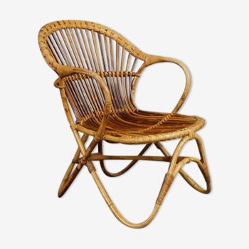 Rattan armchair Dutch design, 1950