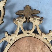 2 miroirs anciens – bois et feuille d'or