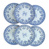 6 assiettes Gien série monogramme « 2nd choix »