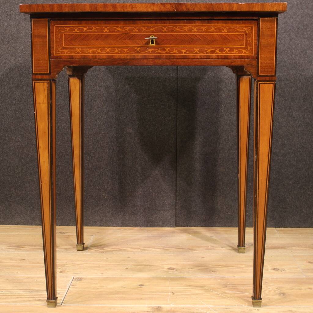 Italian inlaid wood side table