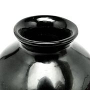 Minimalism vase, black lacquer, mother-of-pearl inlay, Japan, 1950s