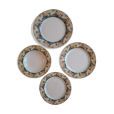 Set of 4 porcelain plates from SARREGUEMINES - PYROBLAN - Model FLORENCE