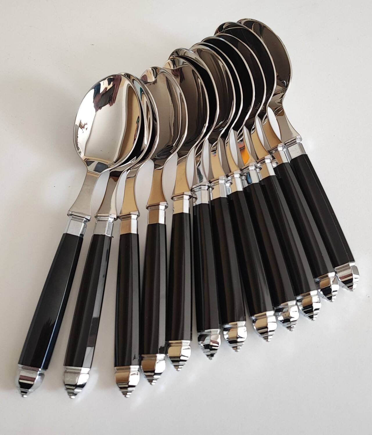 12 silver-plated table spoons SCOF France