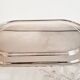 Silver-plated serving dish for foie gras, toast holder.