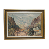 Maurice Rogue Oil on canvas located in vernet les bains dated 1981