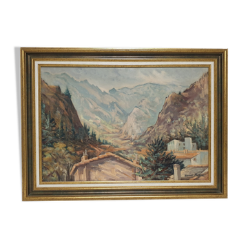Maurice Rogue Huile sur toile située à vernet les bains datée 1981