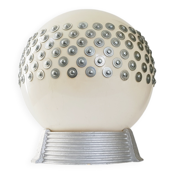 Exceptionnelle lampe boule plexiglas & platre maison arlus 1970 space age 7