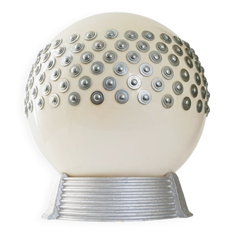 Exceptional plexiglas & plaster ball lamp house arlus 1970 space age 7