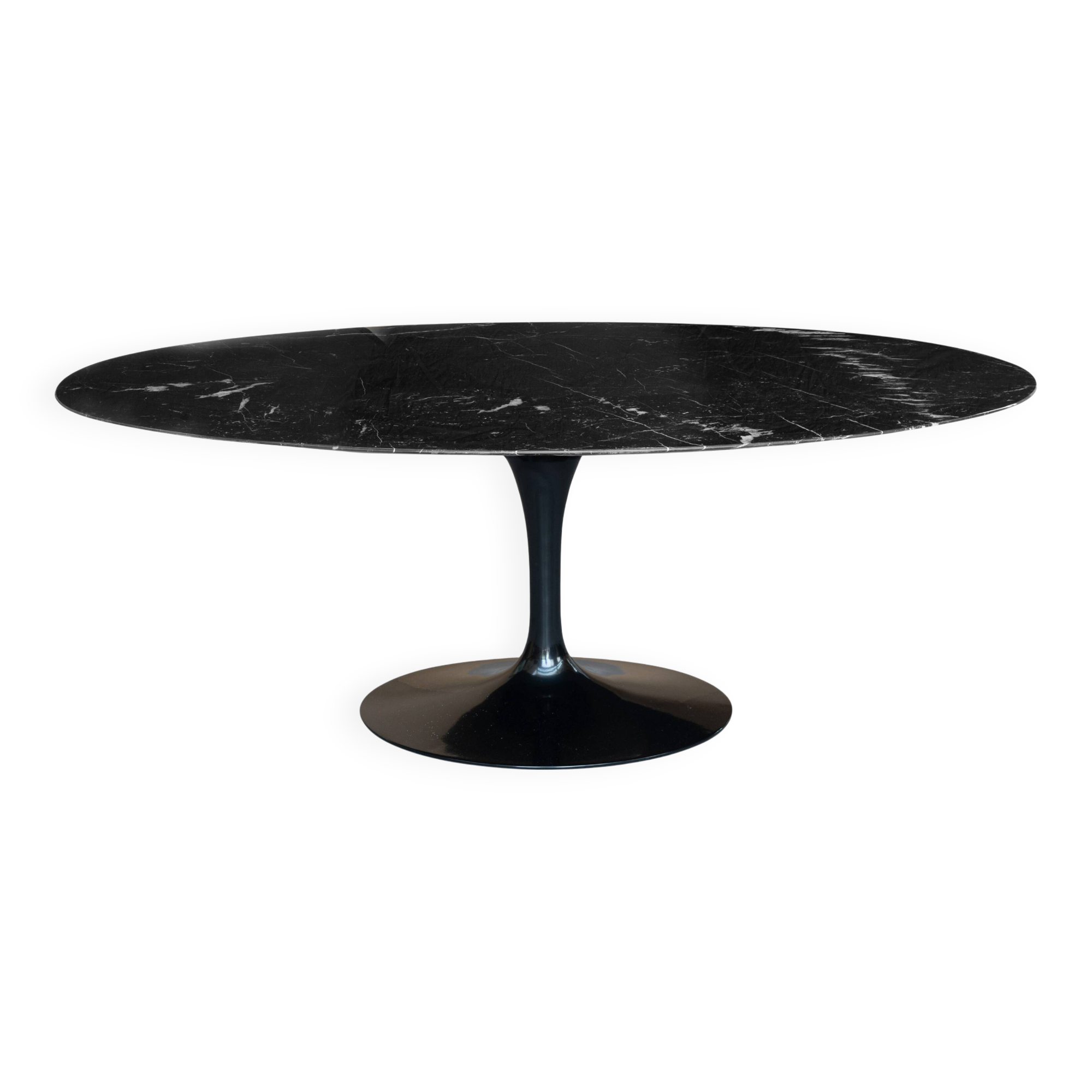 Originele Knoll Tulip ovale 198x121cm Nero Marquina glanzend in NIEUWSTAAT!