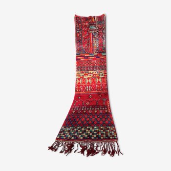 Colorful hand-woven Moroccan Berber hallway rug