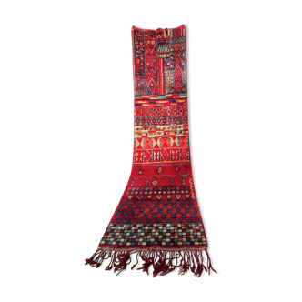 Colorful hand-woven Moroccan Berber hallway rug