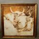 Painting Oil on panel "Charolais cattle"