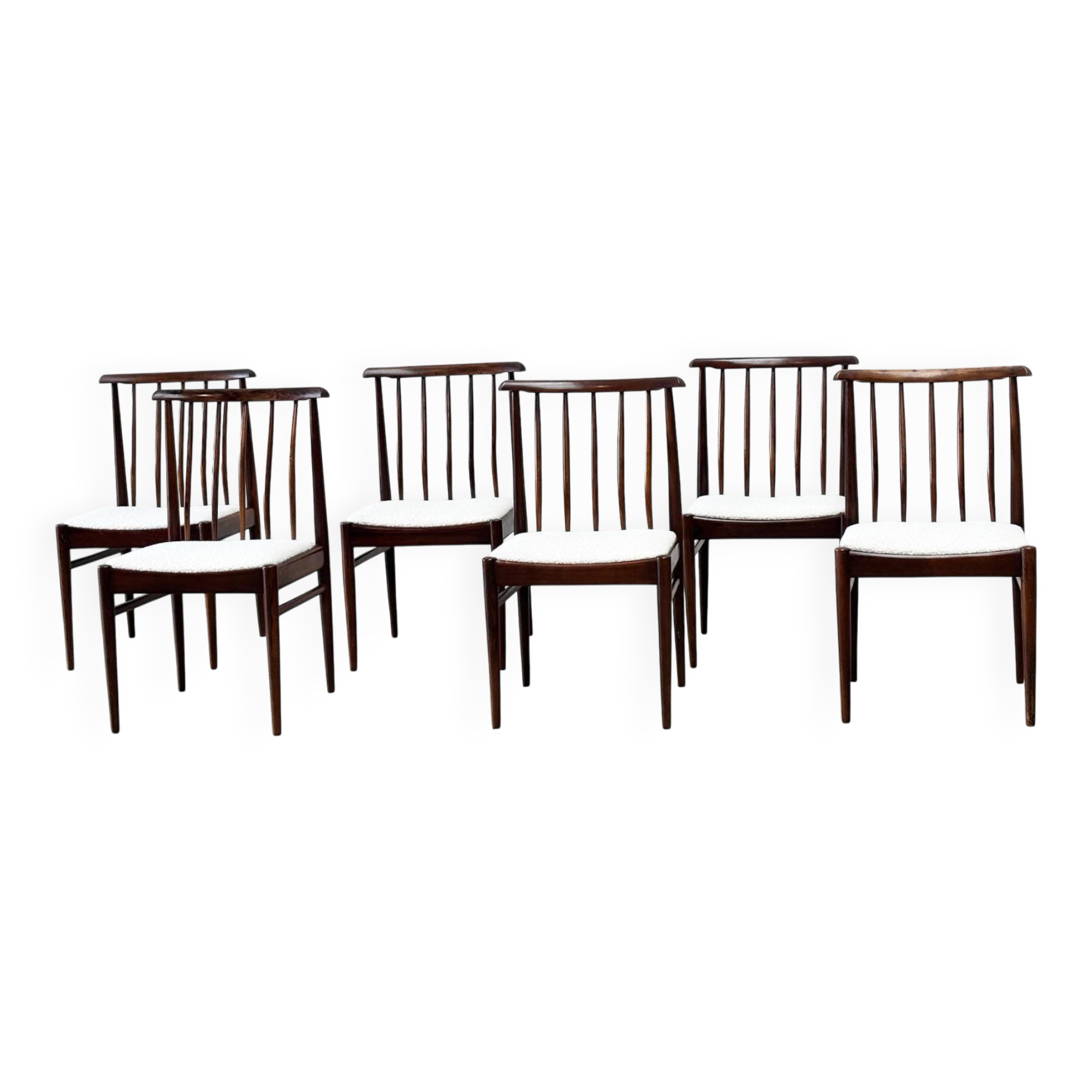 Ensemble de six chaises de salle à manger en palissandre AWA