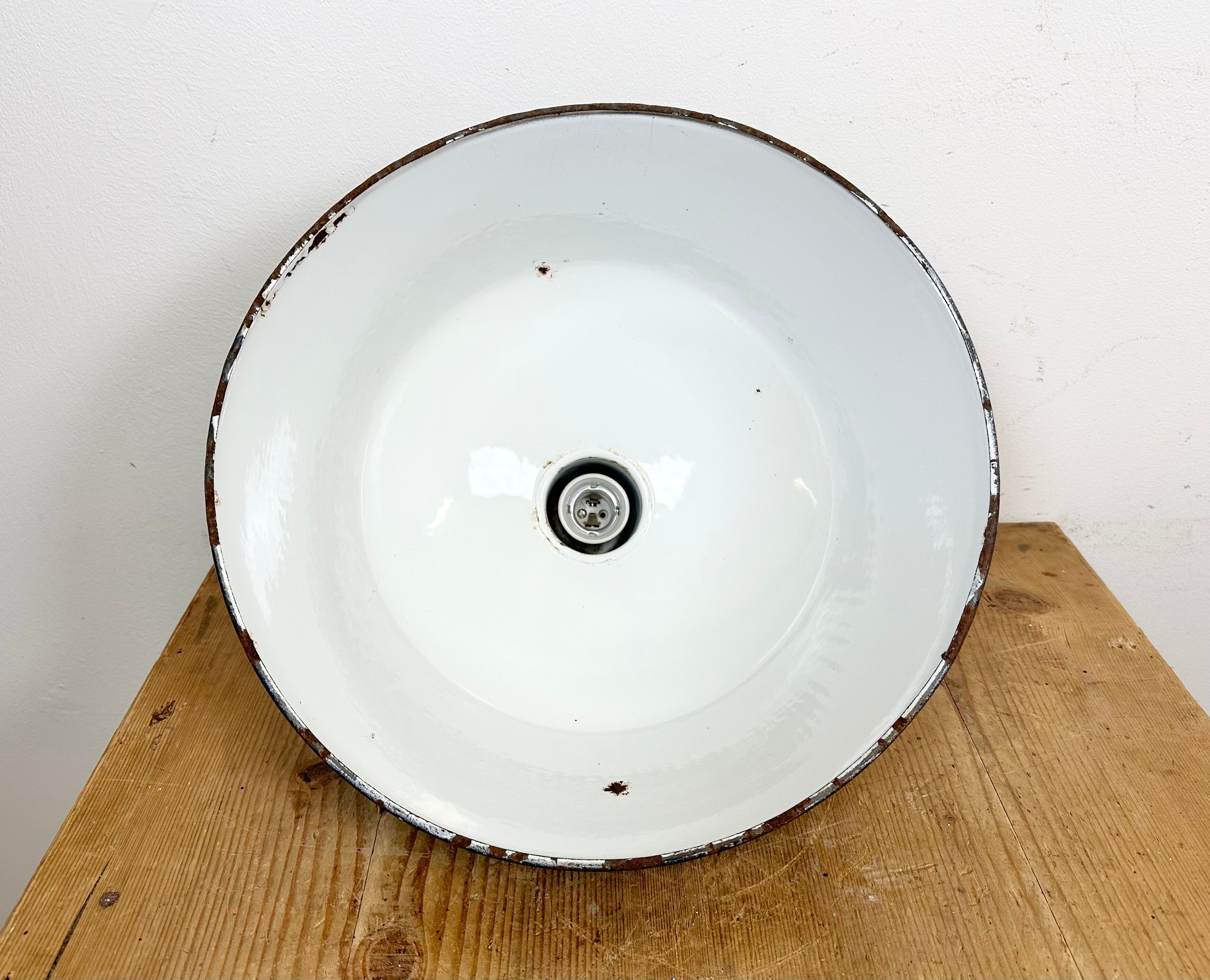 Industrial dark blue enamel pendant lamp from emax, 1960s