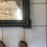 Louis XV blackened wooden mirror 50x90cm