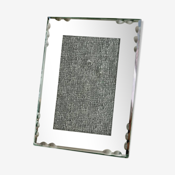 Small mirror frame in chiseled and beveled glass