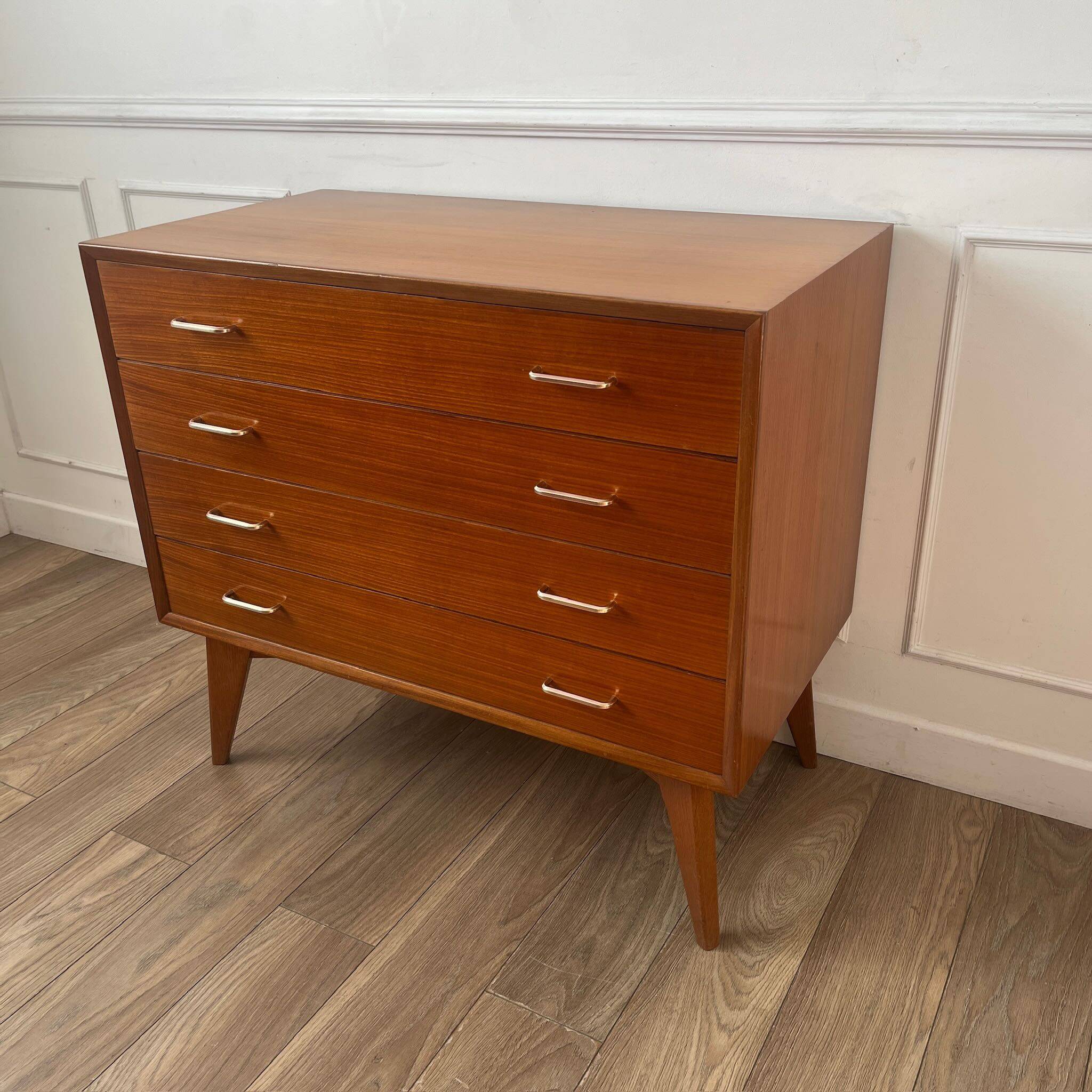 Vintage chest of drawers with compass feet