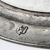 Decorative wall plate in earthenware and pewter with dandelion