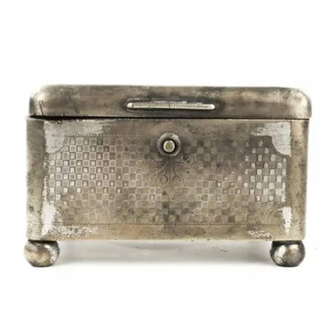Art Deco sugar bowl, silver-plated brass, Norblin, Poland, 1920s