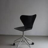 3117 Black swivel chair by Arne Jacobsen for Fritz Hansen