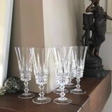 6 Arques crystal champagne flutes