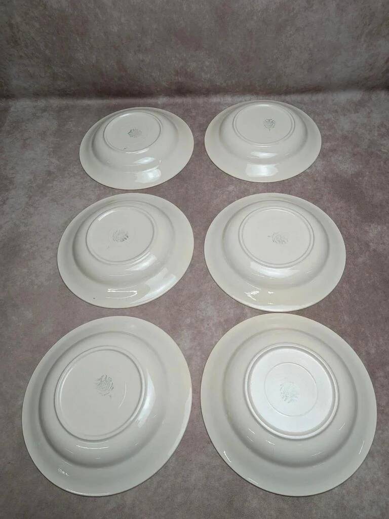 Lot de 6 assiettes creuses Villeroy & Boch – décor doré vintage