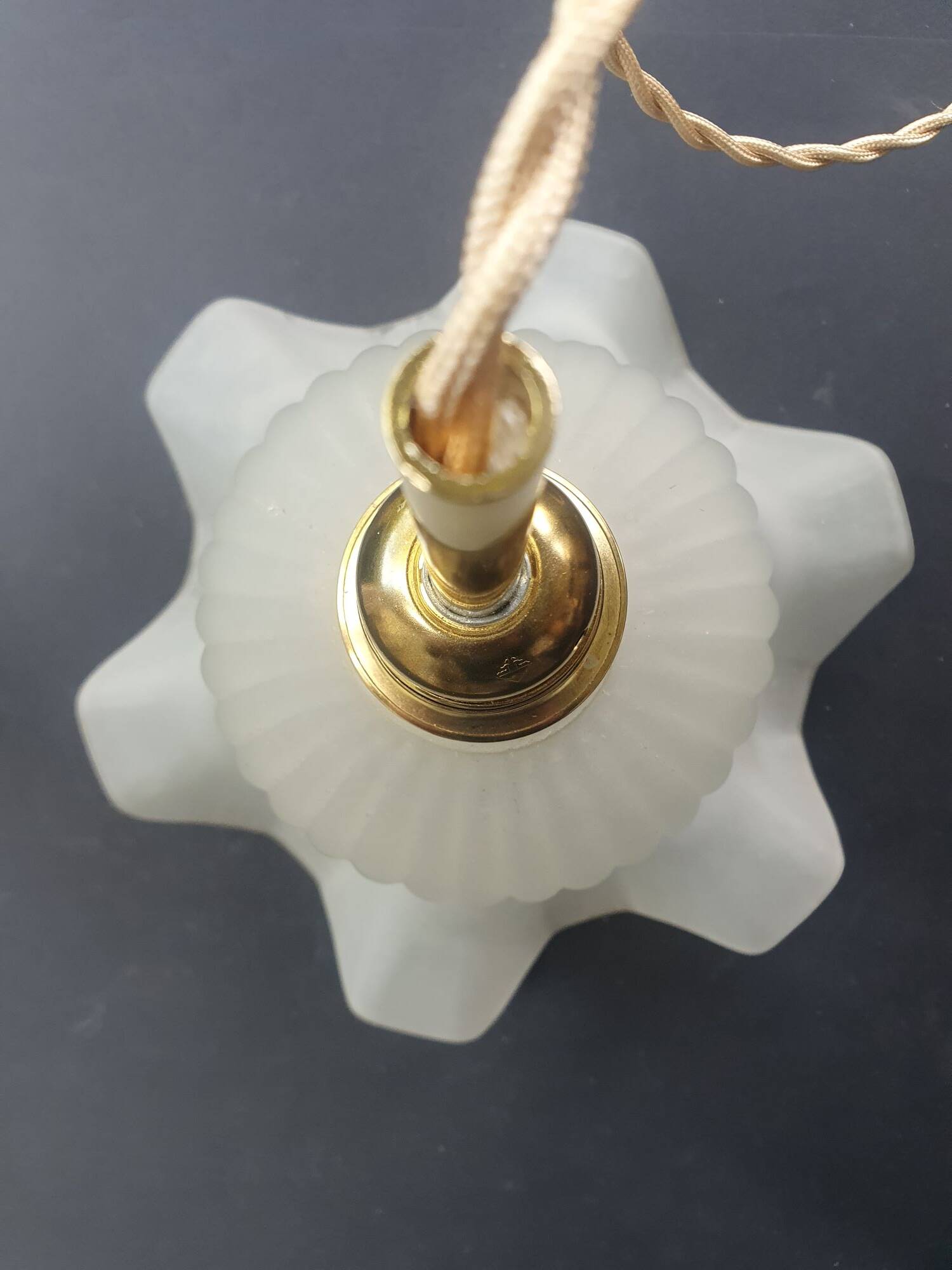 Large Art Deco pendant light from the 1950s, vintage.