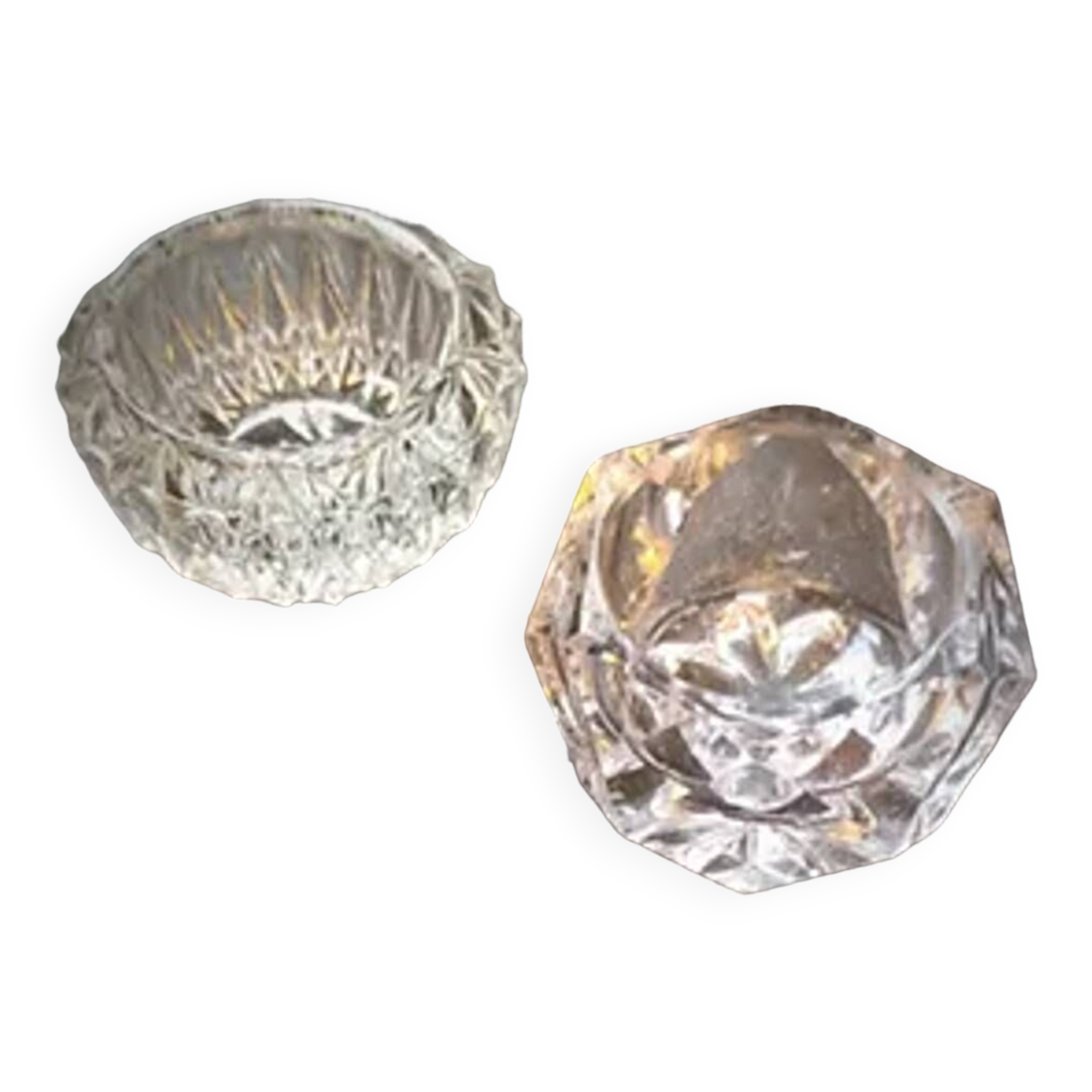 Vintage crystal salt and pepper shakers