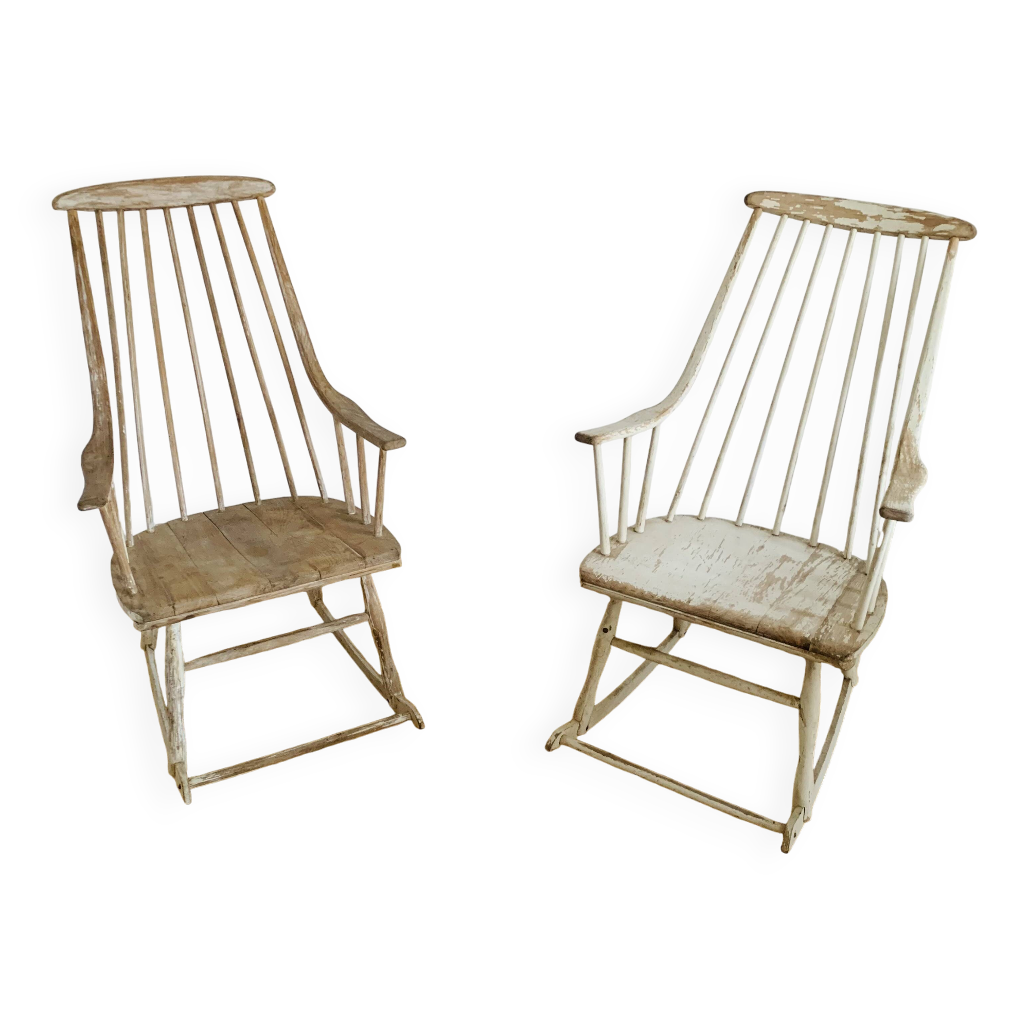 Pair of vintage rocking chairs by Lena Larsson