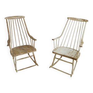 Paire de fauteuils à bascule vintage par Lena Larsson