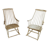 Pair of vintage rocking chairs by Lena Larsson