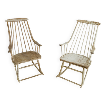 Pair of vintage rocking chairs by Lena Larsson
