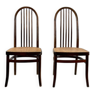 Pair of Baumann Eden caned chairs 1981