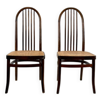 Pair of Baumann Eden cane chairs 1981