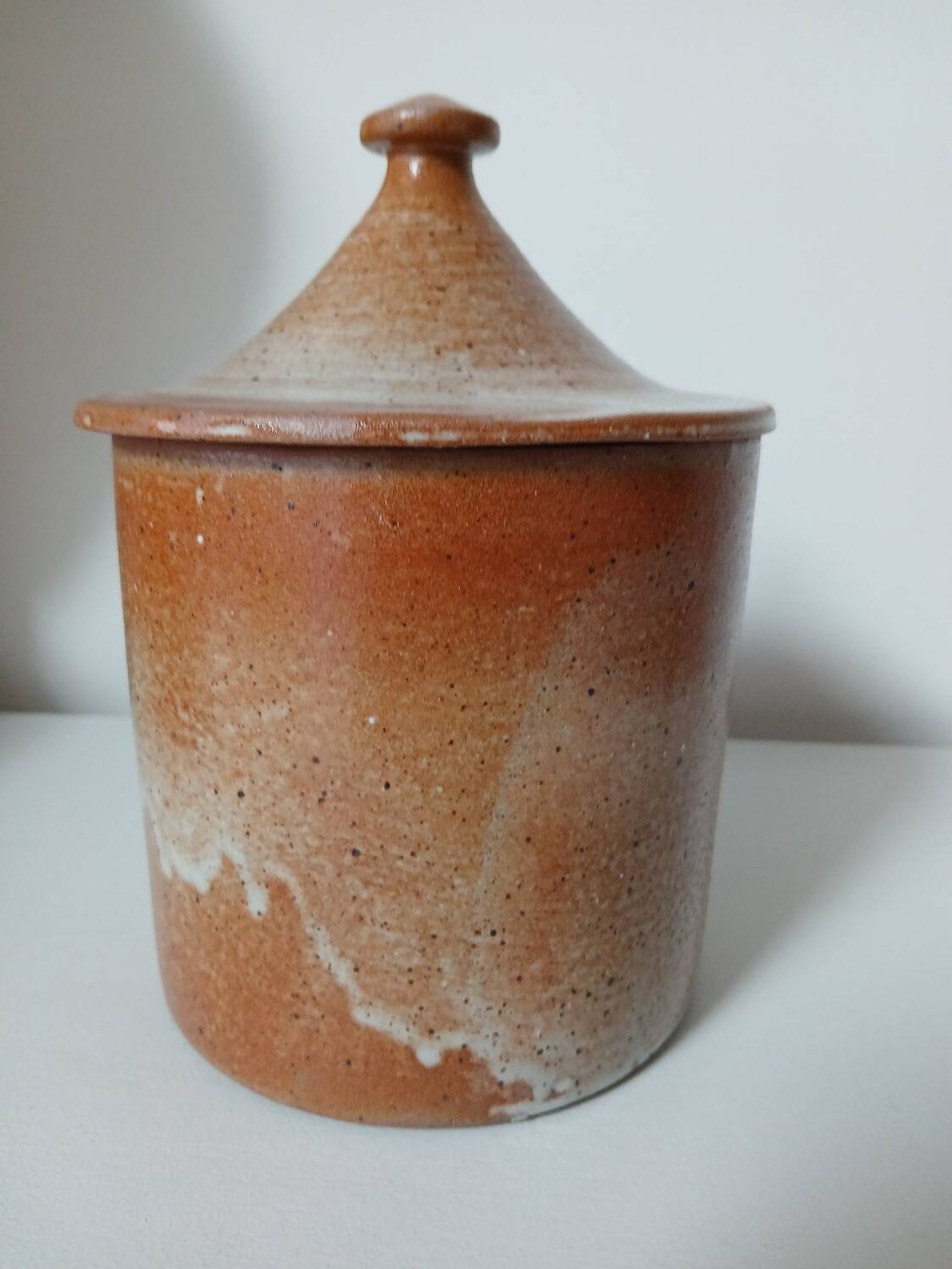 Stoneware pot with lid