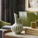 Ceramic vase B. Letalle Saint-Clément – model 9002 – iridescent celadon green – 1950s/60s – 18 cm