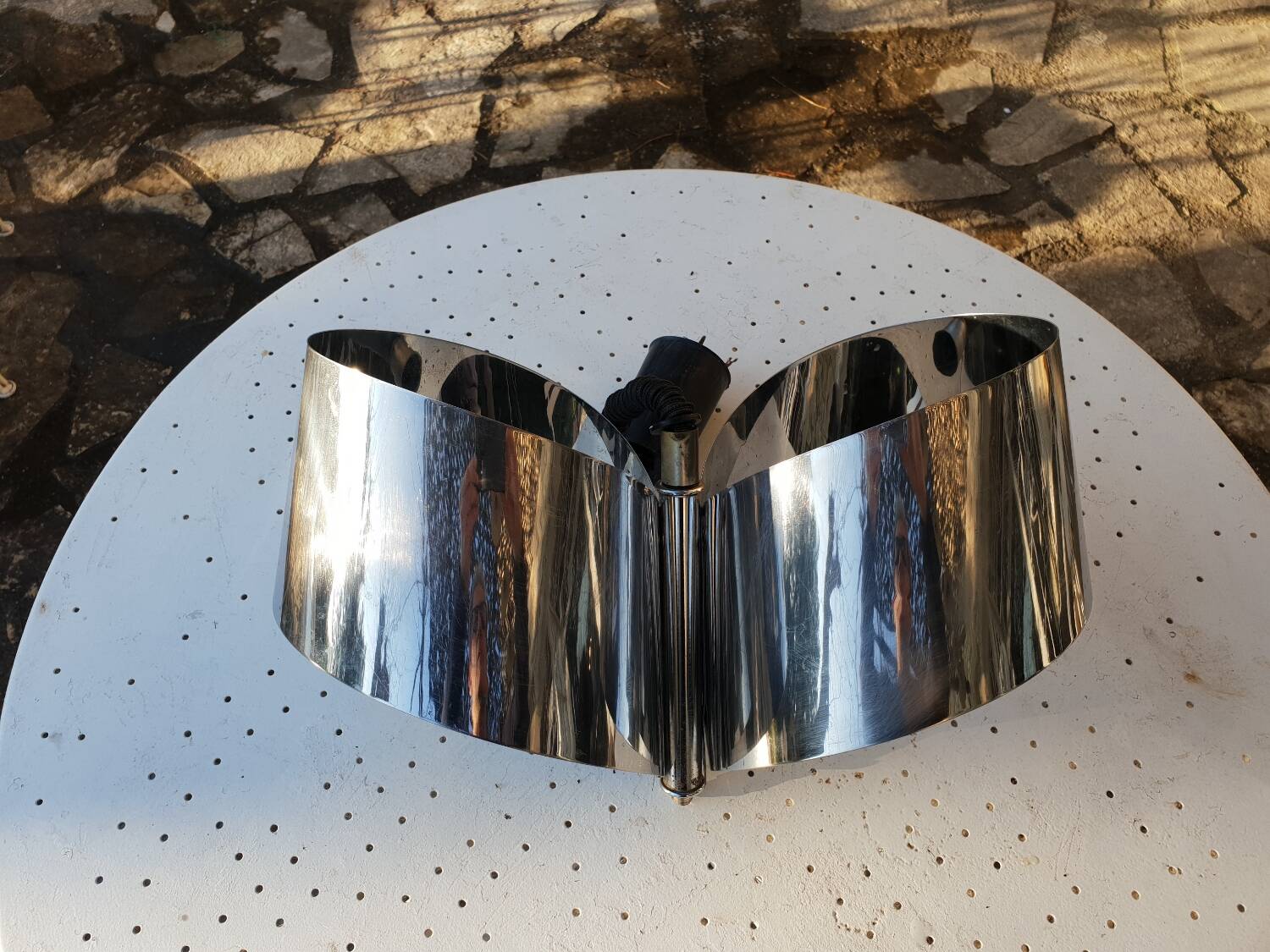Lustre en inox 1970
