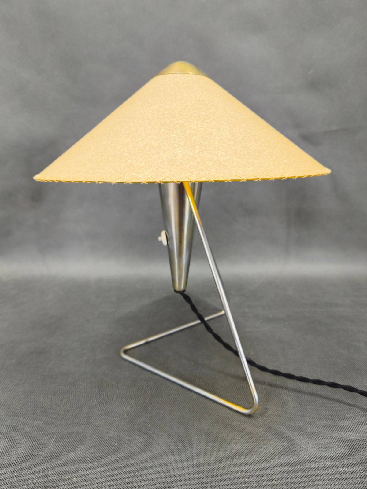 Helena Frantová Table Lamp, Chrome and Paper Shade, Czechoslovakia 1960s