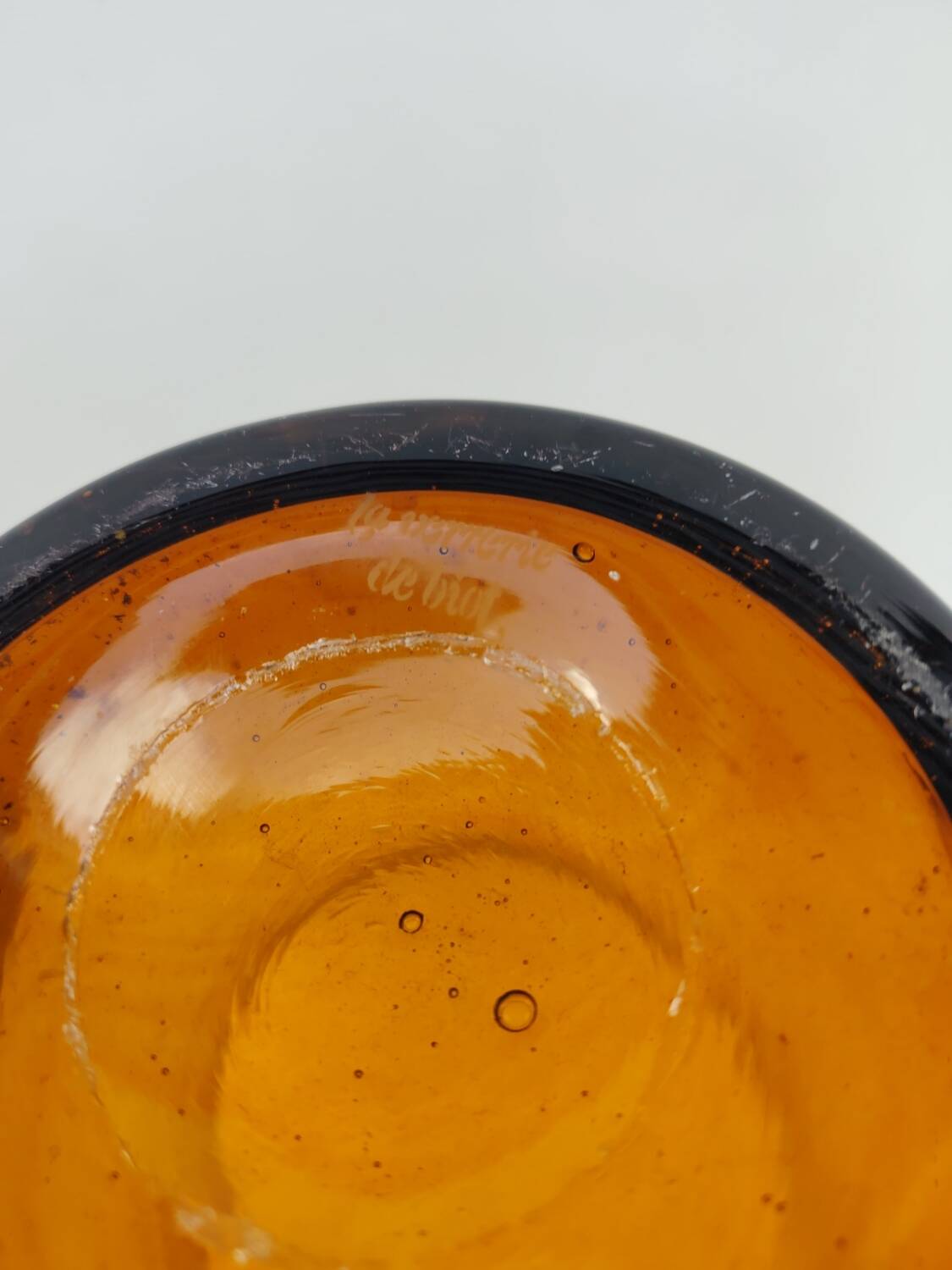 Very large bubble glass vase, from Biot glassworks.