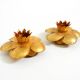 Two beautiful, large, gilt wall lamps, "Water Lily," Italy, 1960s