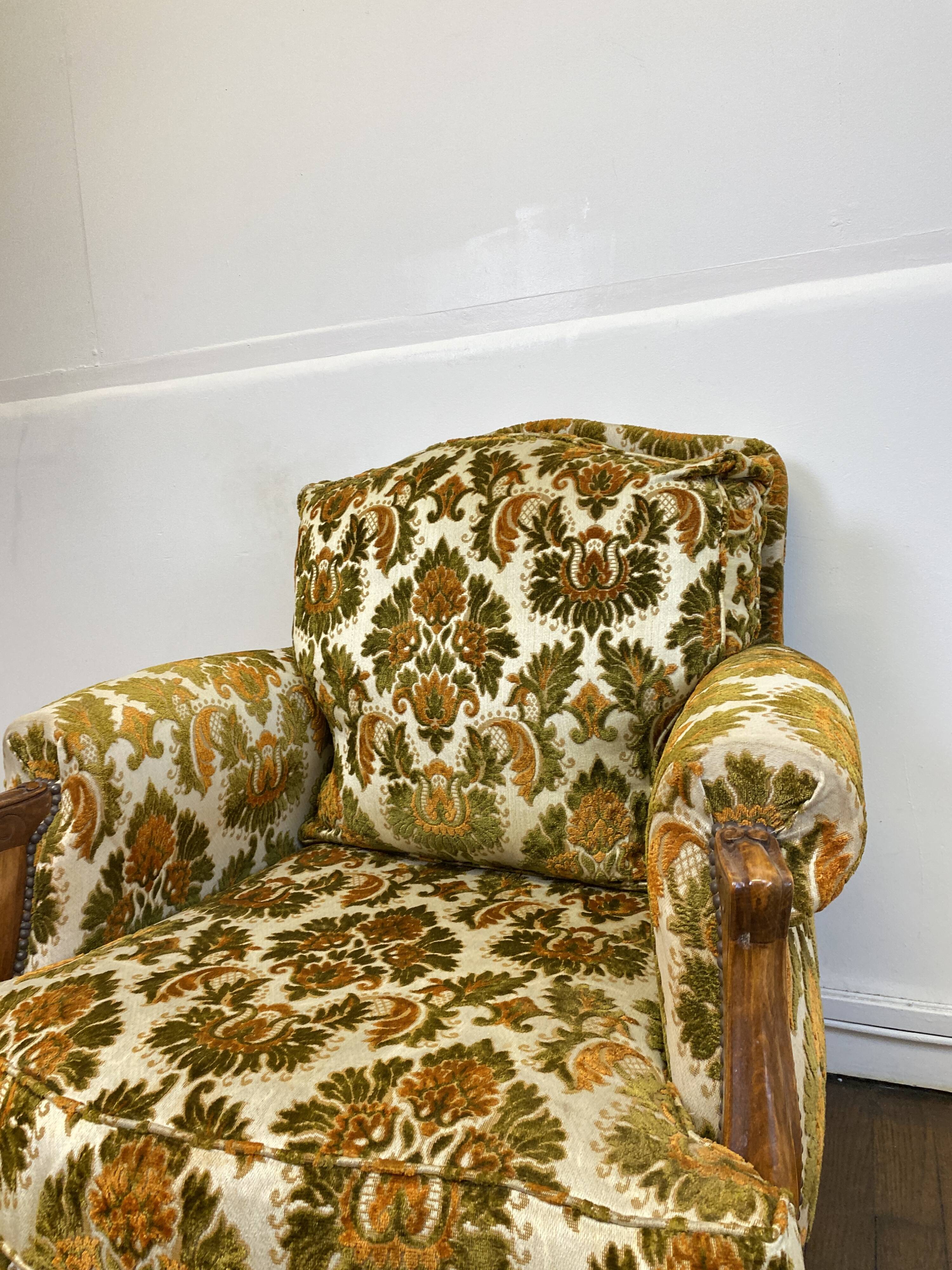 Vintage 50s bergere armchair
