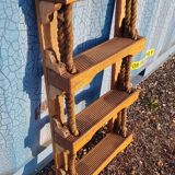 Étagère de bateau 4 niveaux en bois et corde