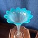 Pair of "tulip" soliflore vases in blue opaline glass – N period