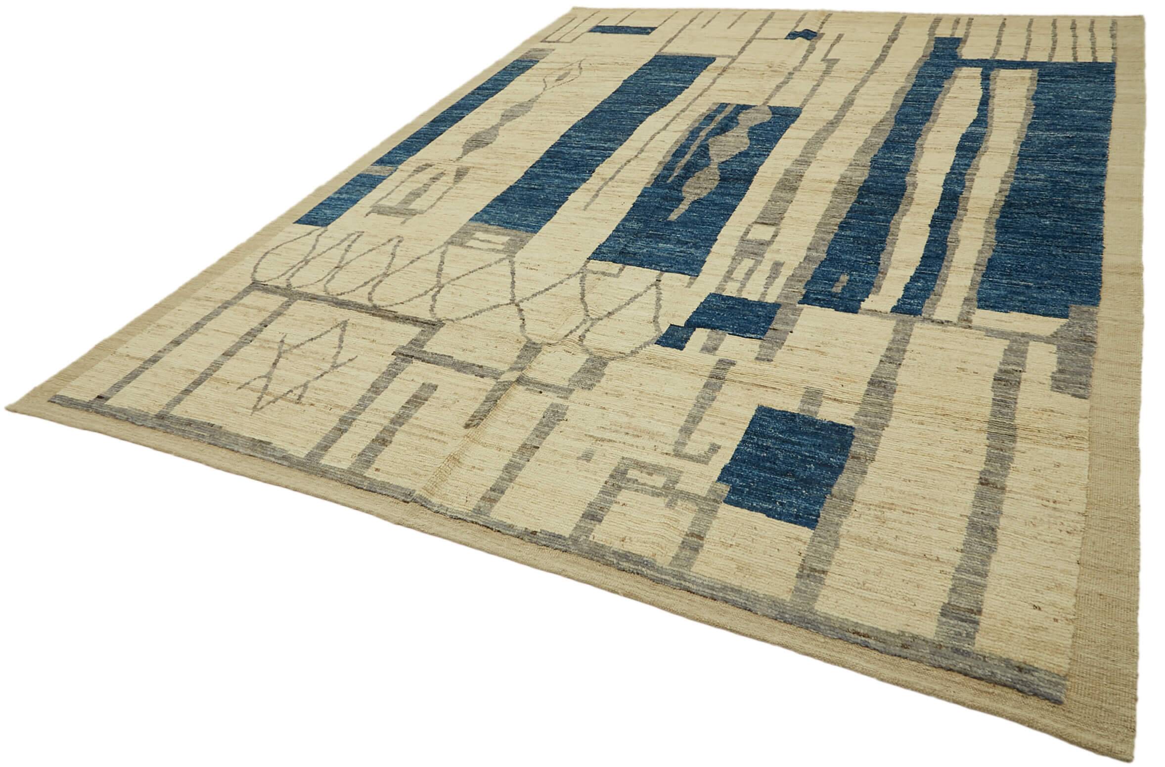 Handmade Tribal Decorative 280 cm x 370 cm Beige Wool Carpet