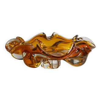 Amber colored Murano Vide Poche - 1970s