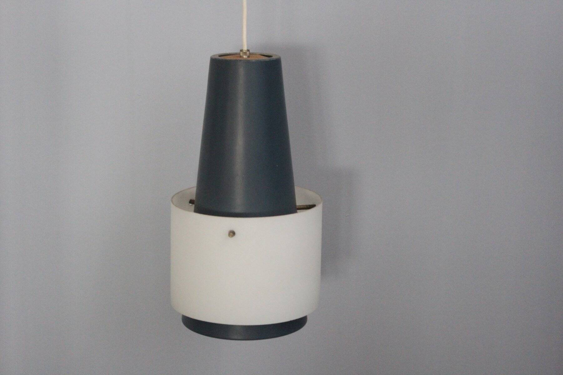 Metal and Glass Ceiling Light by Louis C. Kalff for Philips, 1950s