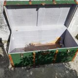 Vintage green metal trunk