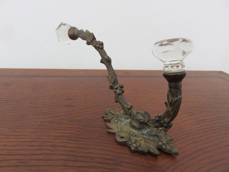 Art Deco bronze and glass coat rack from the 20s and 30s