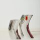 Pair of curved vases, aluminium cast, BOB, 1970-1980